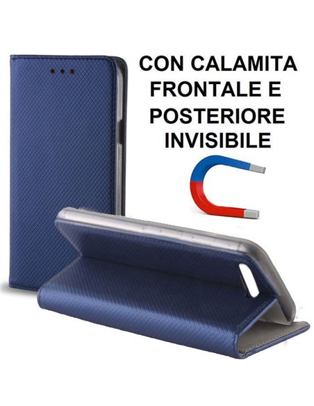 CUSTODIA per HUAWEI HONOR 9 PRO, HONOR VIEW 10 - FLIP ORIZZONTALE con CHIUSURA MAGNETICA INVISIBILE, STAND ED INTERNO IN TPU BLU