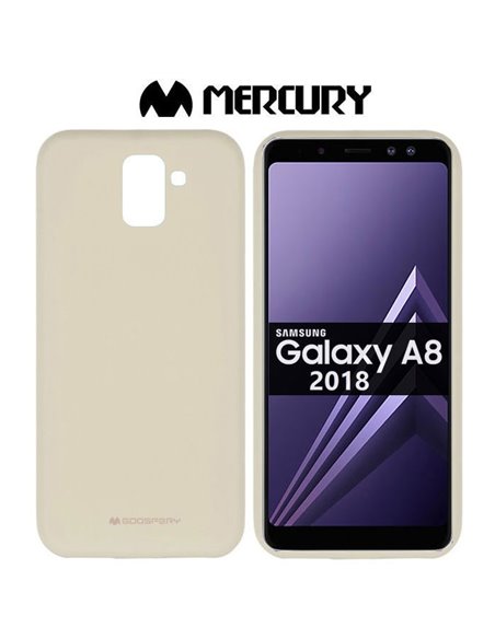 CUSTODIA per SAMSUNG GALAXY A8 (SM-A530), GALAXY A5 2018 IN GEL TPU SILICONE COLORE BEIGE ALTA QUALITA' MERCURY SOFT BLISTER