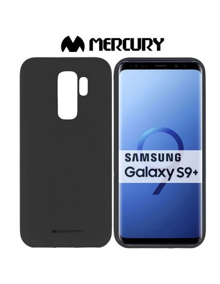 CUSTODIA per SAMSUNG GALAXY S9 PLUS (SM-G965) IN GEL TPU SILICONE COLORE NERO ALTA QUALITA' MERCURY SOFT BLISTER