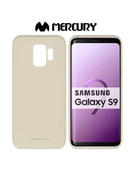 CUSTODIA per SAMSUNG GALAXY S9 (SM-G960) IN GEL TPU SILICONE COLORE BEIGE ALTA QUALITA' MERCURY SOFT BLISTER