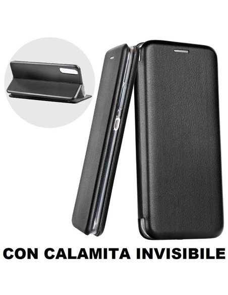 CUSTODIA per HUAWEI P20 - FLIP ORIZZONTALE SIMILPELLE CON CHIUSURA MAGNETICA INVISIBILE E INTERNO IN TPU COLORE NERO