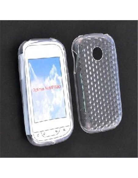 CUSTODIA GEL TPU SILICONE SEMI-RIGIDA per LG Optimus Net P690 COLORE BIANCO