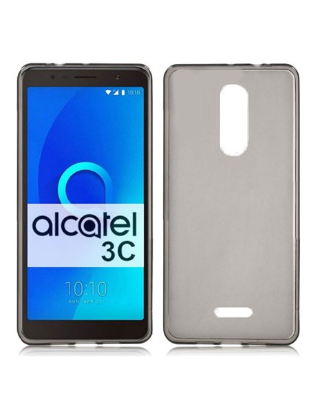 CUSTODIA per ALCATEL 3C (5026D) IN GEL TPU SILICONE COLORE NERO TRASPARENTE