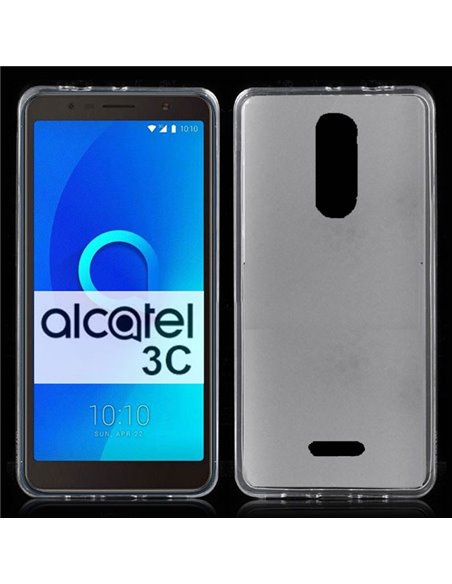 CUSTODIA per ALCATEL 3C (5026D) IN GEL TPU SILICONE COLORE BIANCO TRASPARENTE