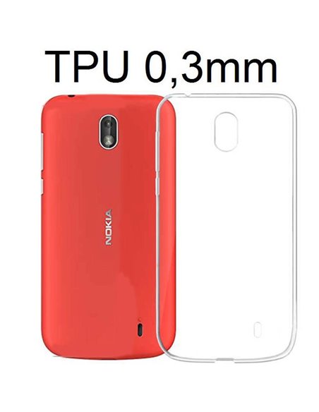 CUSTODIA per NOKIA 1 IN GEL TPU SILICONE ULTRA SLIM 0,3mm TRASPARENTE