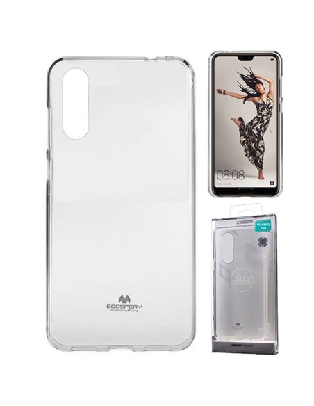 CUSTODIA per HUAWEI P20 IN GEL TPU SILICONE TRASPARENTE ALTA QUALITA' MERCURY BLISTER