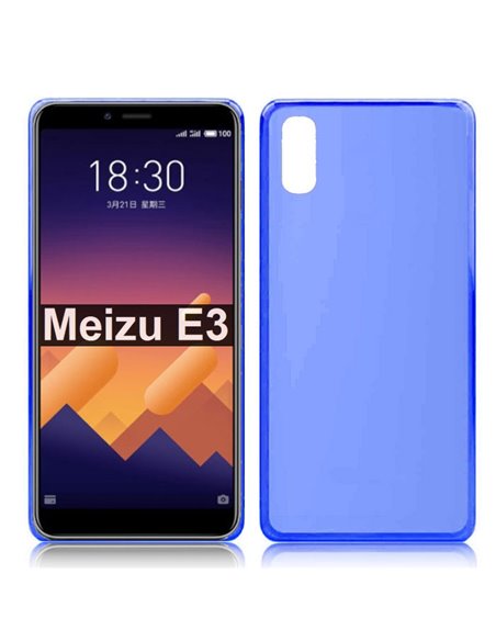 CUSTODIA per MEIZU E3, E3 J-20 IN GEL TPU SILICONE COLORE BLU TRASPARENTE