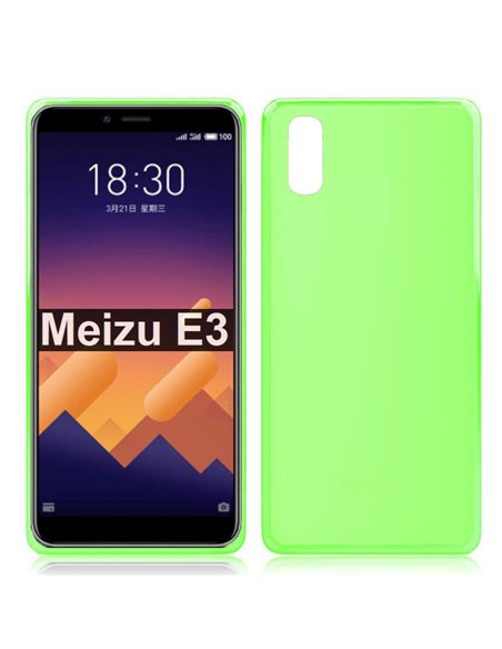 CUSTODIA per MEIZU E3, E3 J-20 IN GEL TPU SILICONE COLORE VERDE TRASPARENTE