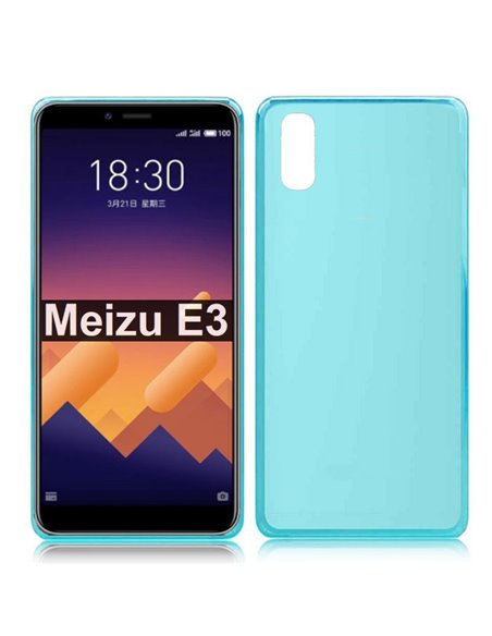 CUSTODIA per MEIZU E3, E3 J-20 IN GEL TPU SILICONE COLORE AZZURRO TRASPARENTE