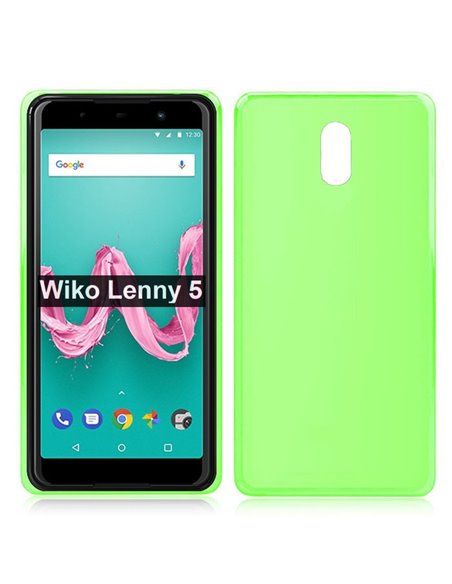 CUSTODIA per WIKO LENNY 5 IN GEL TPU SILICONE COLORE VERDE TRASPARENTE