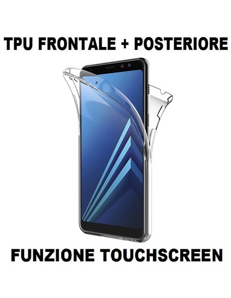 CUSTODIA per SAMSUNG GALAXY A8 (SM-A530), GALAXY A5 2018 IN GEL TPU SILICONE FRONTALE + POSTERIORE ULTRA SLIM 0,3mm TRASPARENTE