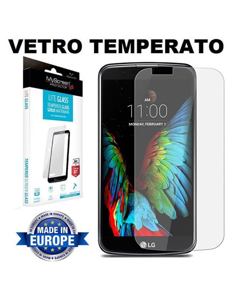 PELLICOLA per LG K10, K420N - PROTEGGI DISPLAY IN VETRO TEMPERATO 9H 0,33mm MYSCREEN BLISTER