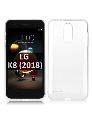 CUSTODIA per LG K9, K8 (2018) IN GEL TPU SILICONE TRASPARENTE