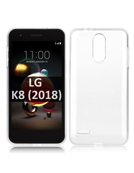 CUSTODIA per LG K9, K8 (2018) IN GEL TPU SILICONE TRASPARENTE