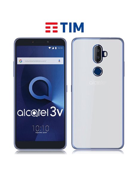 CUSTODIA per TIM XL (2018), ALCATEL 3V (OT-5099) IN GEL TPU SILICONE COLORE BIANCO TRASPARENTE