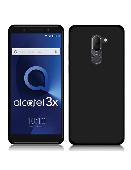 CUSTODIA per ALCATEL 3X (5058Y), 3X DUAL SIM (5058I) IN GEL TPU SILICONE COLORE NERO