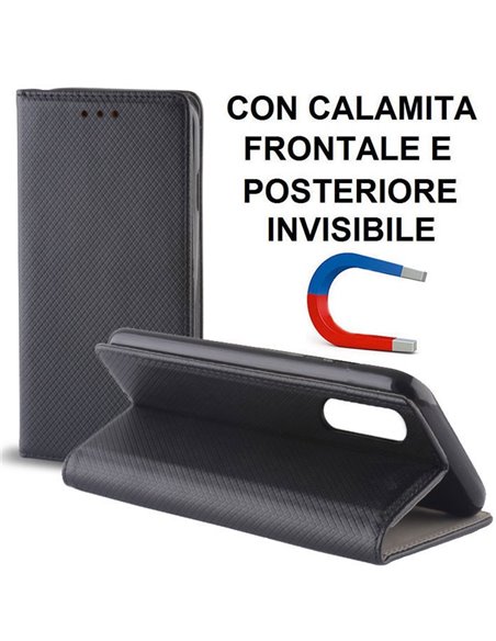 CUSTODIA per HUAWEI P20 PRO - FLIP ORIZZONTALE con CHIUSURA MAGNETICA INVISIBILE ED INTERNO IN TPU COLORE NERO
