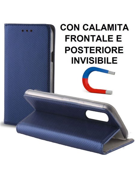 CUSTODIA per HUAWEI P20 PRO - FLIP ORIZZONTALE con CHIUSURA MAGNETICA INVISIBILE ED INTERNO IN TPU COLORE BLU