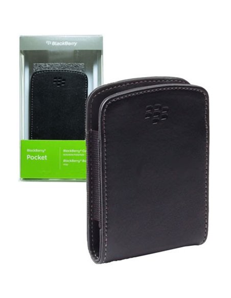 CUSTODIA ORIGINALE IN PELLE BLACKBERRY HDW-24206-001 per 8520 CURVE, 9020, 9700 BOLD COLORE NERO BLISTER