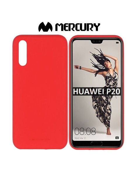 CUSTODIA per HUAWEI P20 IN GEL TPU SILICONE COLORE ROSSO ALTA QUALITA' MERCURY SOFT BLISTER