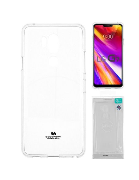 CUSTODIA per LG G7, G7+, G7 ONE IN GEL TPU SILICONE TRASPARENTE ALTA QUALITA' MERCURY BLISTER