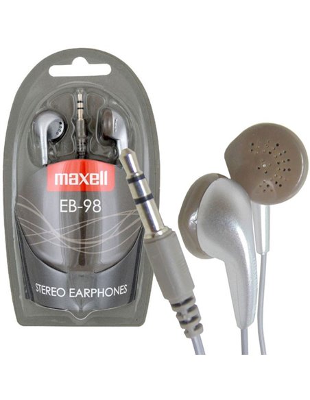 AURICOLARE STEREO per MP3 E MP4 CON JACK 3,5 mm COLORE SILVER EB-98S 190429 STEREO EAR BUDS MAXELL BLISTER