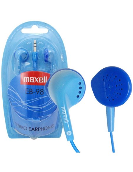 AURICOLARE STEREO per MP3 E MP4 CON JACK 3,5 mm COLORE BLU EB-98B 303453 STEREO EAR BUDS MAXELL BLISTER