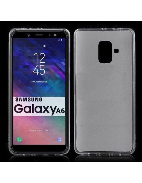 CUSTODIA per SAMSUNG GALAXY A6 2018 (SM-A600) IN GEL TPU SILICONE COLORE BIANCO TRASPARENTE