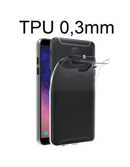 CUSTODIA per SAMSUNG GALAXY A6 2018 (SM-A600) IN GEL TPU SILICONE ULTRA SLIM 0,3mm TRASPARENTE