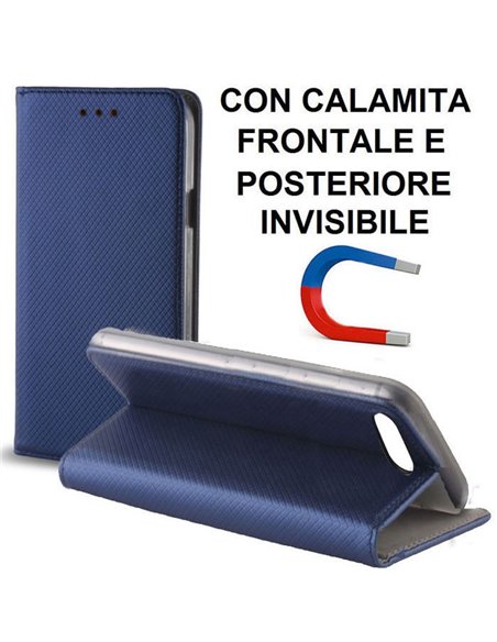 CUSTODIA per HUAWEI HONOR 10 (5.84') - FLIP ORIZZONTALE con CHIUSURA MAGNETICA INVISIBILE, STAND ED INTERNO IN TPU BLU