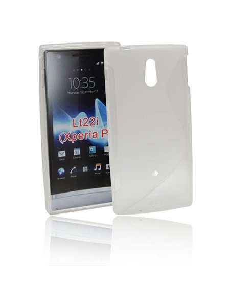 CUSTODIA GEL TPU SILICONE DOUBLE per SONY XPERIA P LT22i COLORE BIANCO