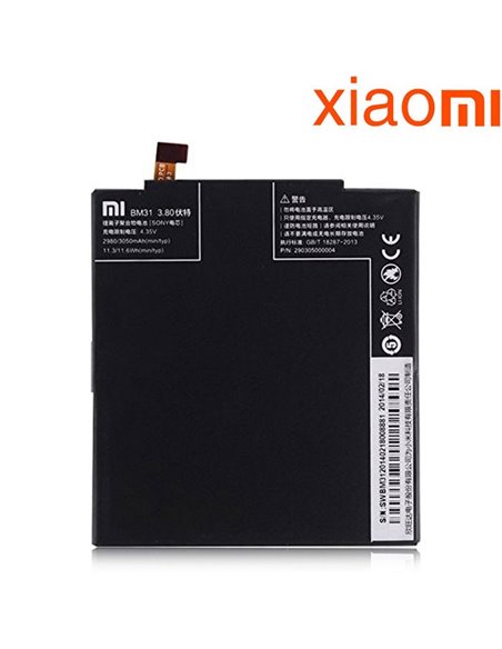 BATTERIA ORIGINALE XIAOMI BM31 per MI3 - 3050 mAh LI-ION BULK