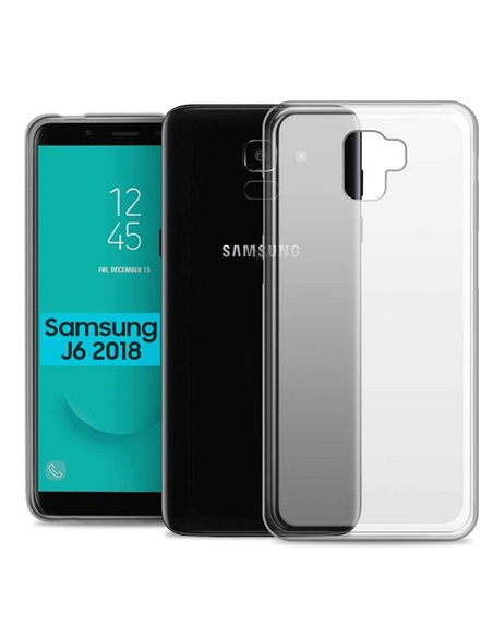 CUSTODIA per SAMSUNG GALAXY J6 2018 (SM-J600F) IN GEL TPU SILICONE COLORE BIANCO TRASPARENTE