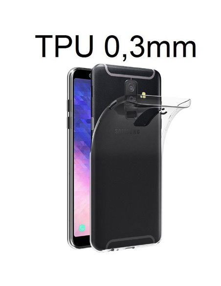 CUSTODIA per SAMSUNG GALAXY A6 PLUS 2018 (SM-A605) IN GEL TPU SILICONE ULTRA SLIM 0,3mm TRASPARENTE