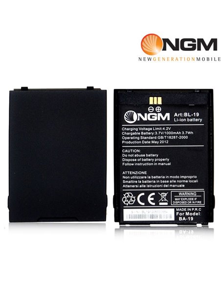 BATTERIA ORIGINALE per NGM KRYSTAL, LILITH - 1000 mAh LI-ION BL-19-NE BULK