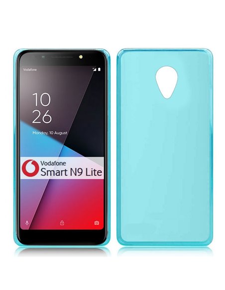 CUSTODIA per VODAFONE SMART N9 LITE IN GEL TPU SILICONE COLORE AZZURRO TRASPARENTE