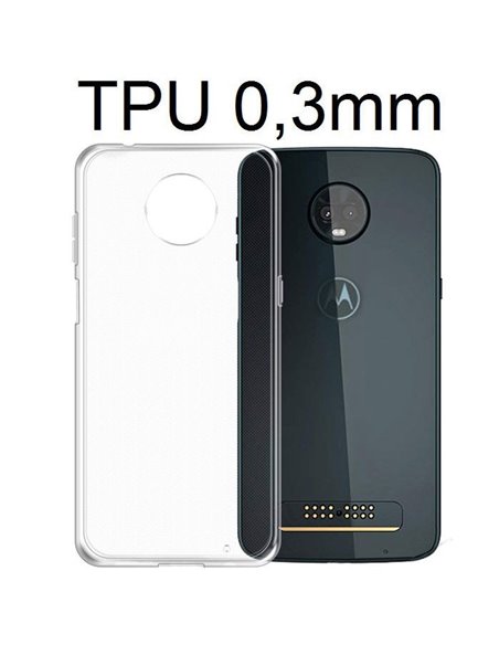 CUSTODIA per MOTOROLA MOTO Z3 PLAY IN GEL TPU SILICONE ULTRA SLIM 0,3mm TRASPARENTE