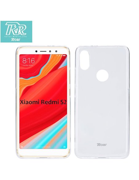 CUSTODIA per XIAOMI REDMI S2, REDMI Y2 IN GEL TPU SILICONE TRASPARENTE ALTA QUALITA' ROAR COLORFUL BLISTER