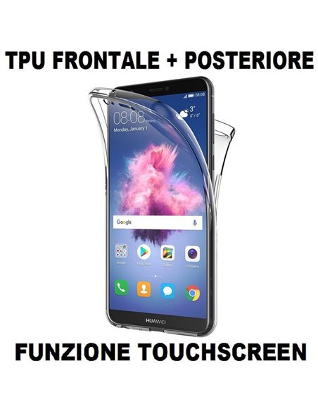 CUSTODIA per HUAWEI P SMART, ENJOY 7S IN GEL TPU SILICONE FRONTALE + POSTERIORE ULTRA SLIM 0,3mm TRASPARENTE