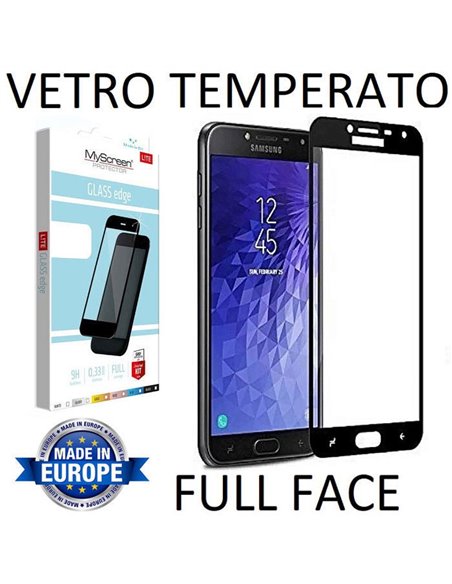 PELLICOLA per SAMSUNG GALAXY J4 2018 (SM-J400F) IN VETRO TEMPERATO FULL FACE 9H 0,33mm CON CORNICE NERO MYSCREEN LITE