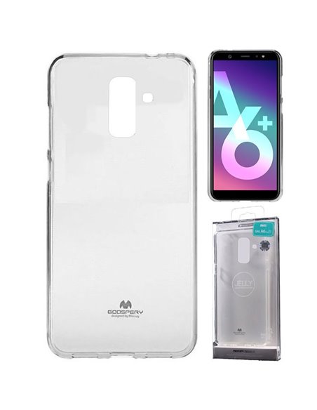 CUSTODIA per SAMSUNG GALAXY A6 PLUS 2018 (SM-A605) IN GEL TPU SILICONE TRASPARENTE ALTA QUALITA' MERCURY BLISTER