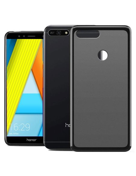 CUSTODIA per HUAWEI HONOR 7A, Y6 PRIME 2018, HONOR 7A PRO IN GEL TPU SILICONE COLORE NERO