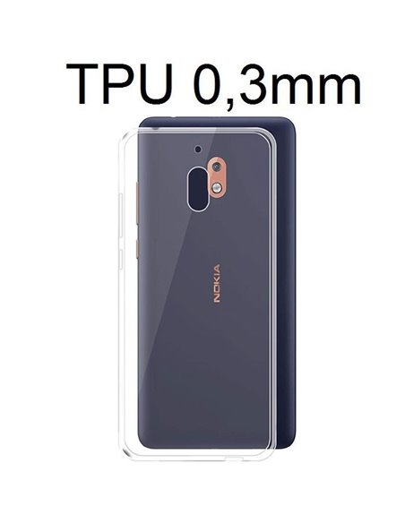 CUSTODIA per NOKIA 2.1 (5.5') IN GEL TPU SILICONE ULTRA SLIM 0,3mm TRASPARENTE