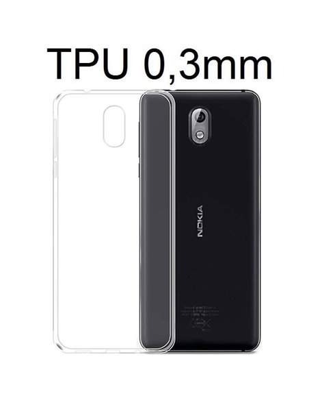 CUSTODIA per NOKIA 3.1 (5.2') IN GEL TPU SILICONE ULTRA SLIM 0,3mm TRASPARENTE