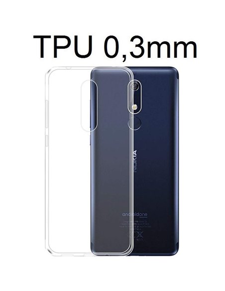 CUSTODIA per NOKIA 5.1 (5.5') IN GEL TPU SILICONE ULTRA SLIM 0,3mm TRASPARENTE