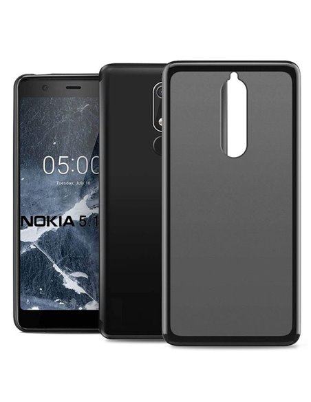 CUSTODIA per NOKIA 5.1 (5.5')  IN GEL TPU SILICONE COLORE NERO