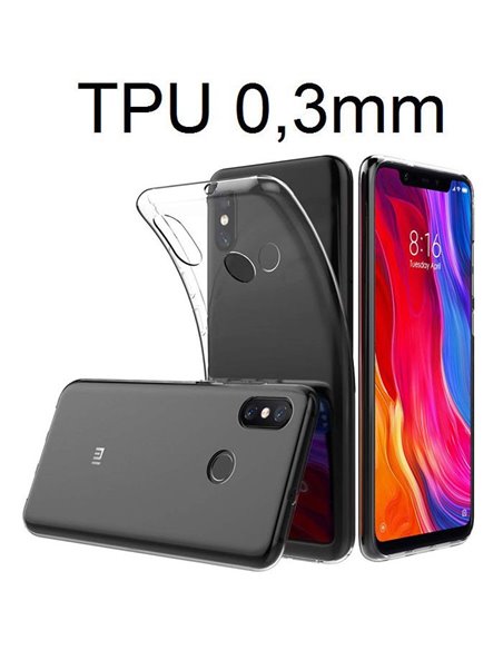 CUSTODIA per XIAOMI MI 8, MI 8 PRO, MI 8 EXPLORER IN GEL TPU SILICONE ULTRA SLIM 0,3mm TRASPARENTE