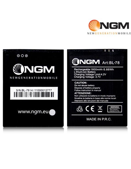 BATTERIA ORIGINALE per NGM DYNAMIC JUMP L, DYNAMIC JUMP L COLOR - 1800 mAh LI-ION BL-78 BULK