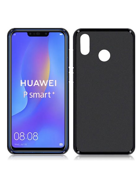 CUSTODIA per HUAWEI P SMART PLUS, NOVA 3i IN GEL TPU SILICONE COLORE NERO