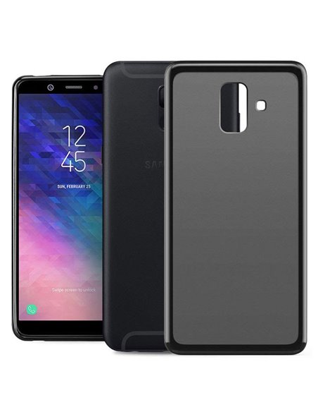 CUSTODIA per SAMSUNG GALAXY A6 2018 (SM-A600) IN GEL TPU SILICONE COLORE NERO